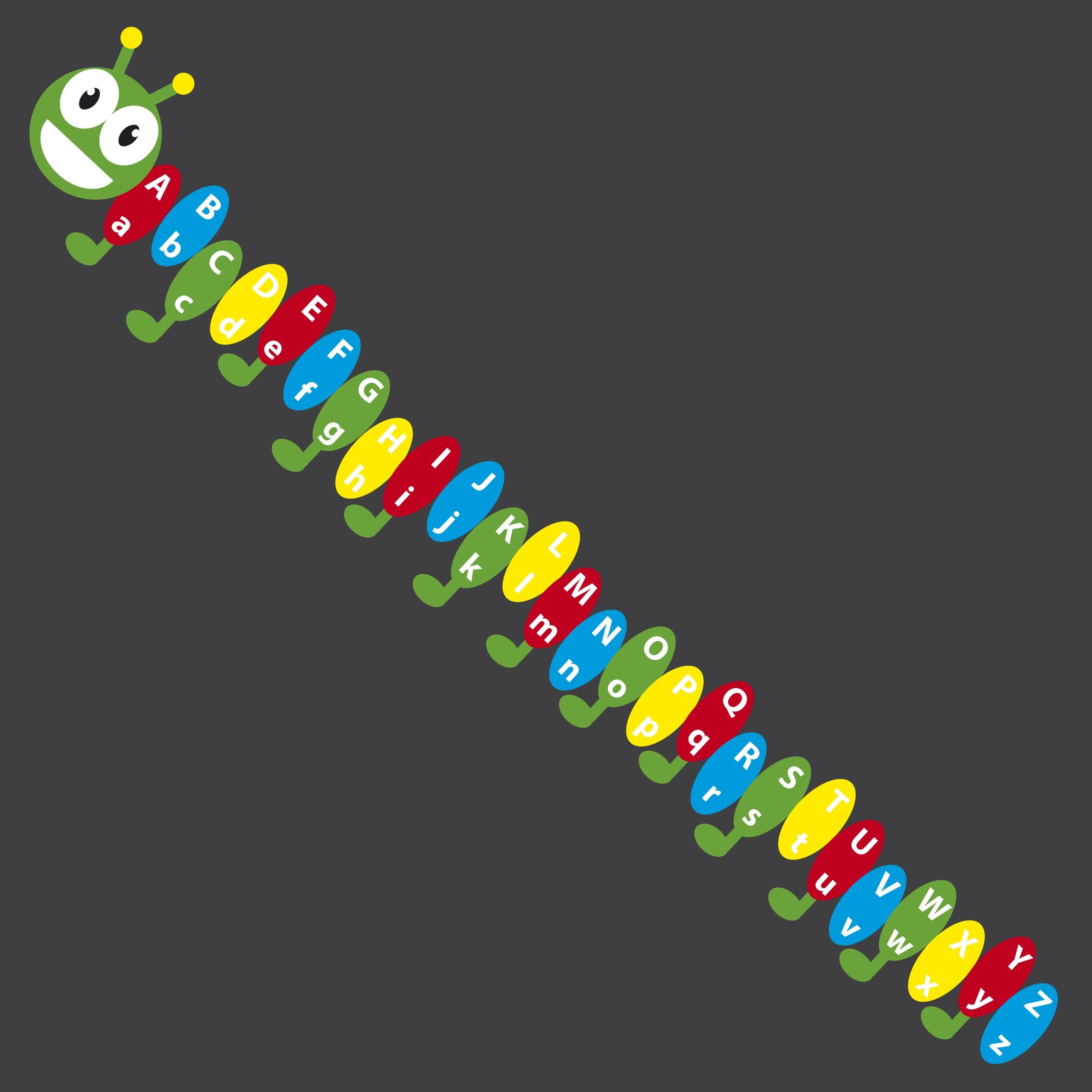 Caterpillar letter learning alphabet line playground markings for schools