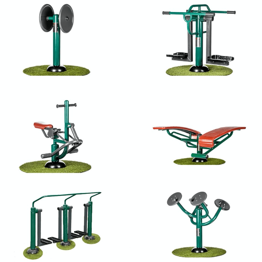 Outdoor fitness equipment for kids, 6 pieces of equipment in gym package