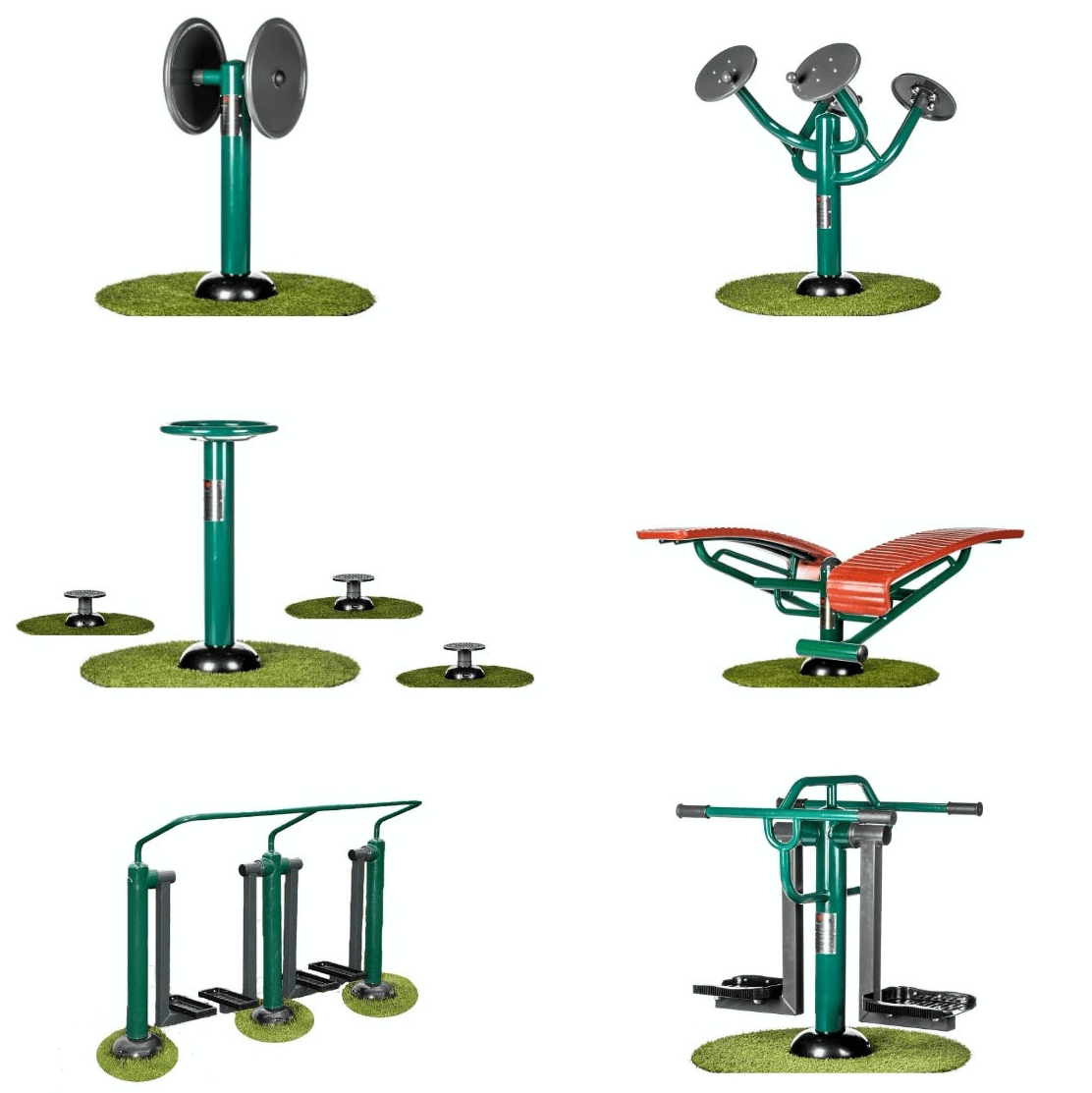 Outdoor fitness equipment for kids, 6 pieces of equipment in gym package