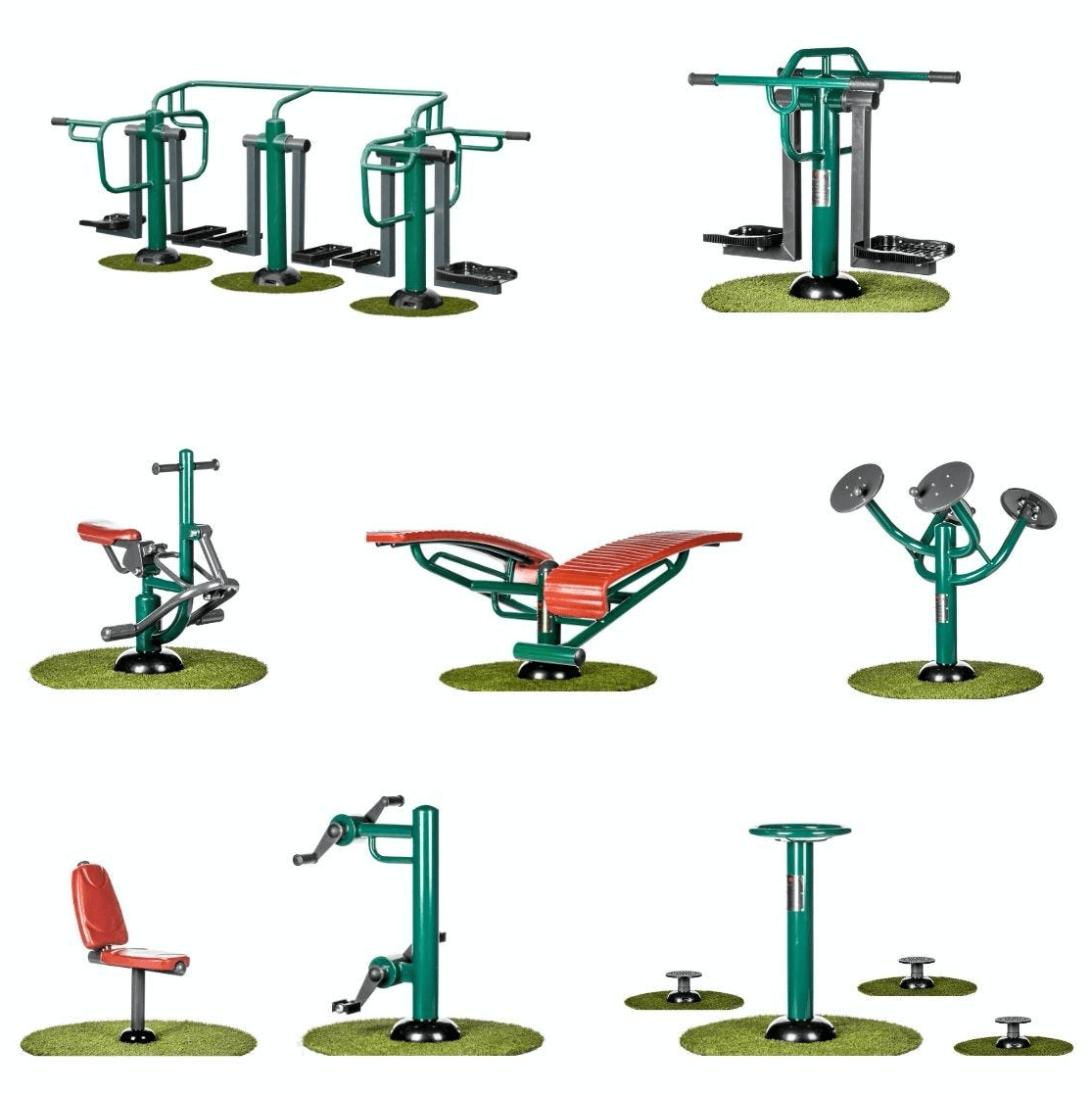 Outdoor fitness equipment for kids, 8 pieces of equipment in gym package