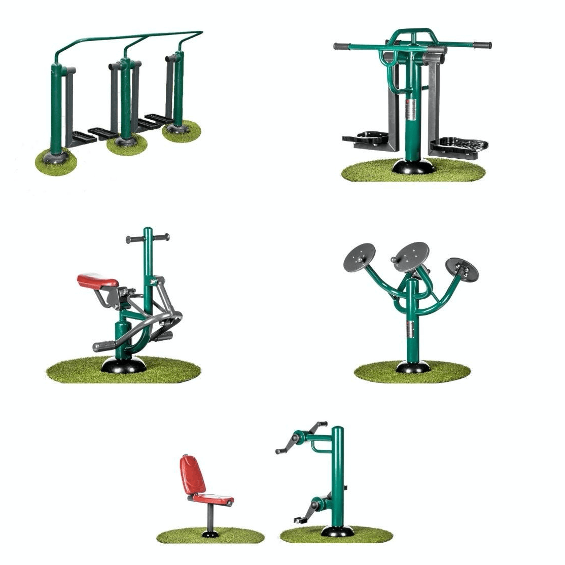 Outdoor fitness equipment for kids, 5 pieces of equipment in gym package