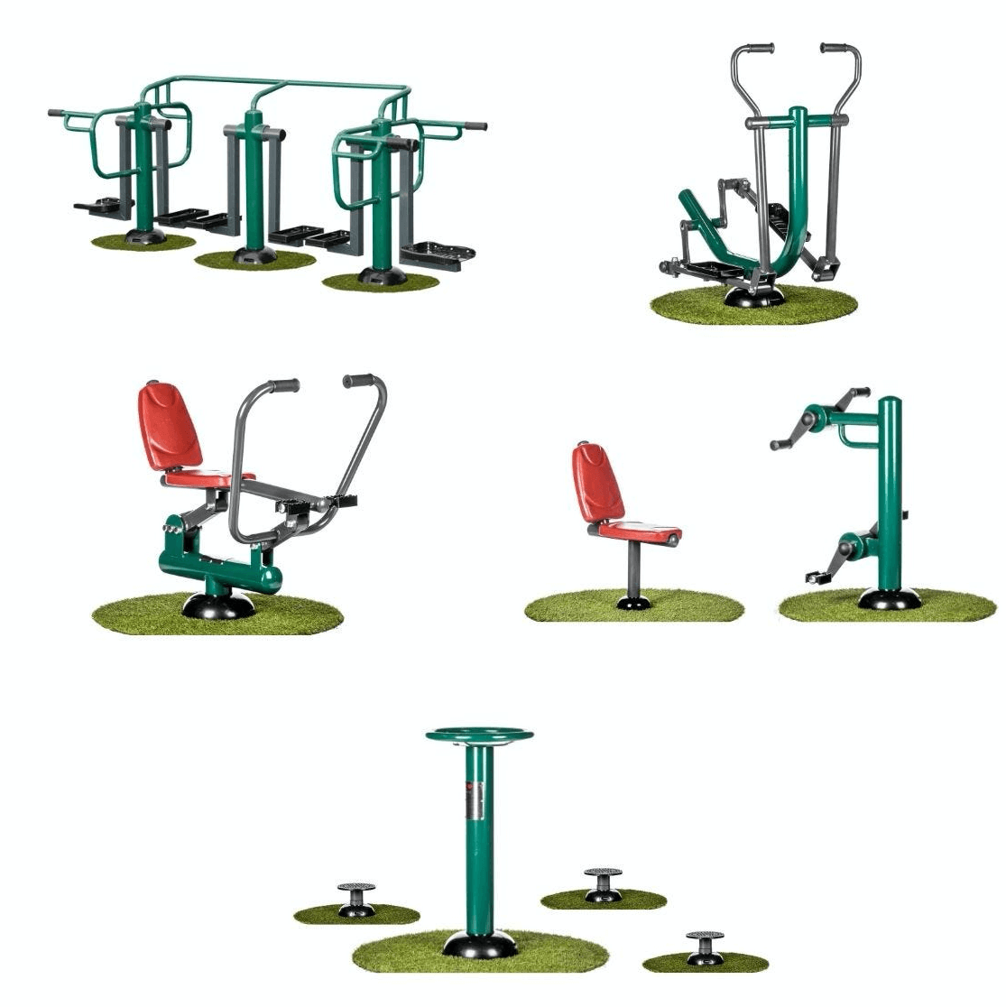 Outdoor fitness equipment for kids, 5 pieces of equipment in gym package