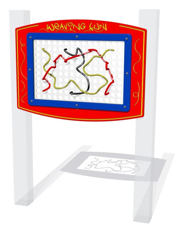 Weaving play panel on posts