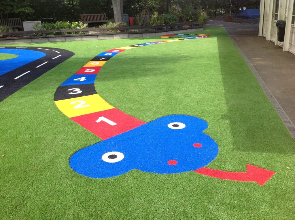 large rubber snake outline number learning hopscotch number line playground markings for nursery playgrounds