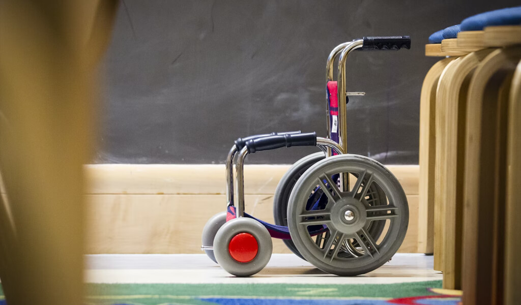 Wheelchair in classroom