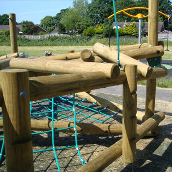 Timber active play clamber stacks