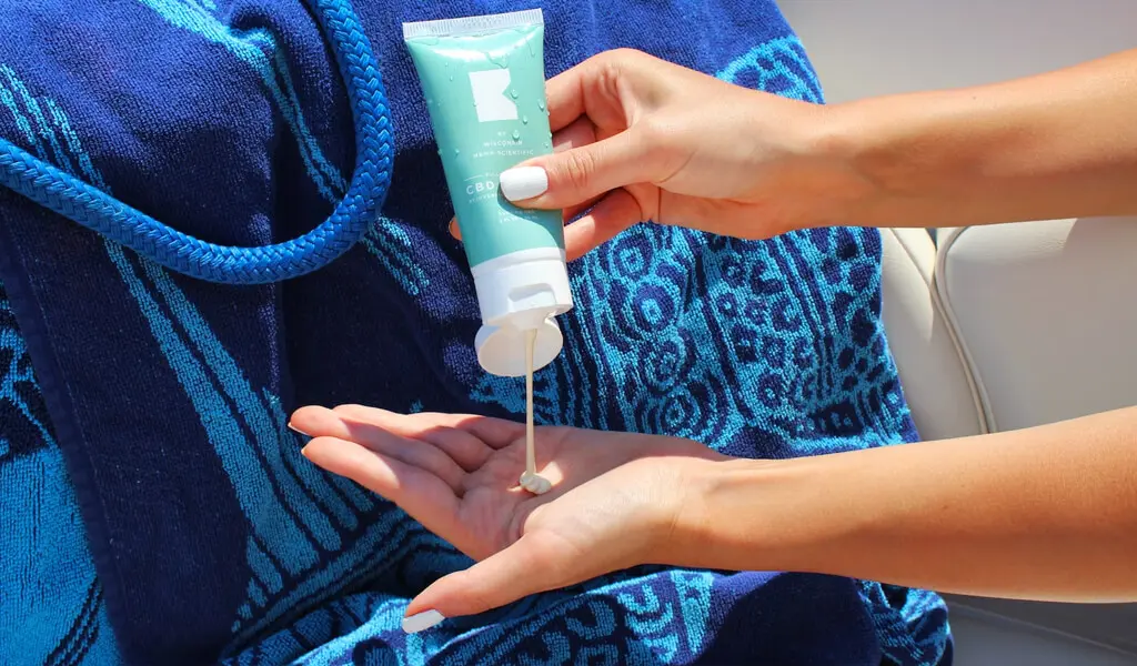 applying suncream