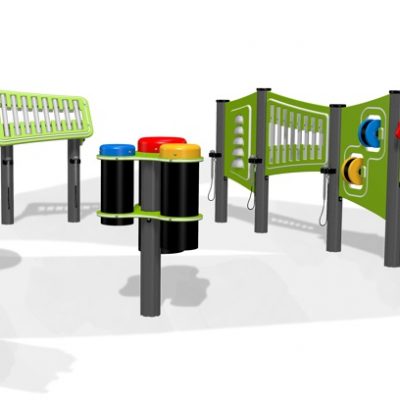 Musical play panel equipment combination