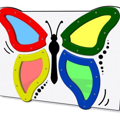 colourful butterfly perspex windows sensory play panel