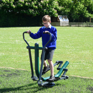 child using single sky stepper equipment