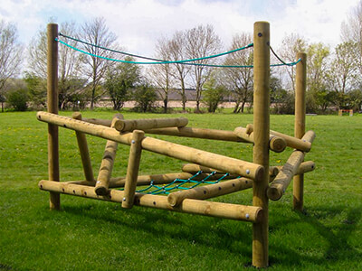 wooden active play clamber stack