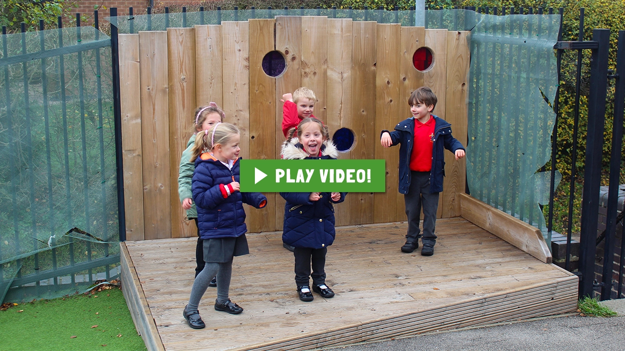 Video thumbnail for Willoughby School Playground showing children playing on a stage