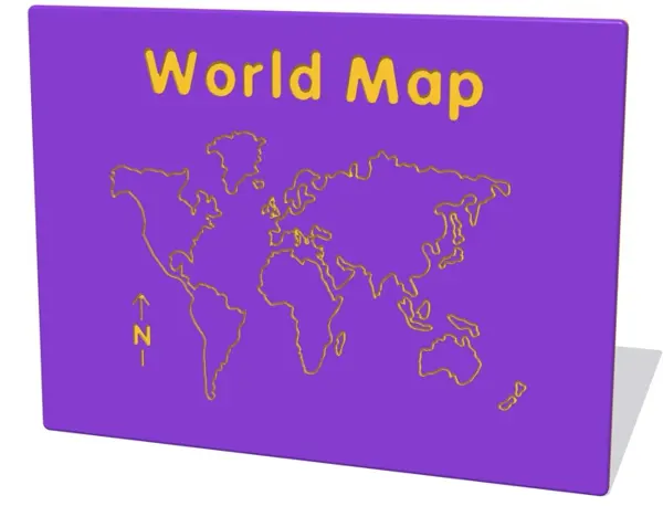 World Map educational play panel