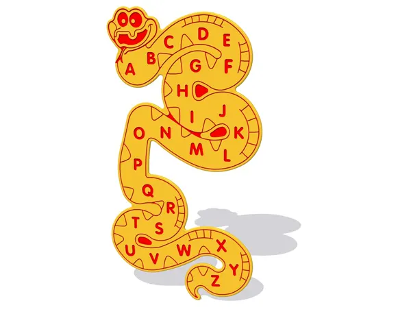 Snake outline alphabet education play panel
