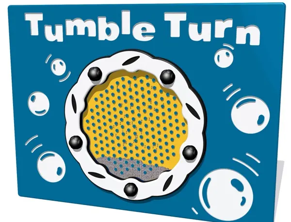 Tumble Turn sensory play panel with ball bearing plinko