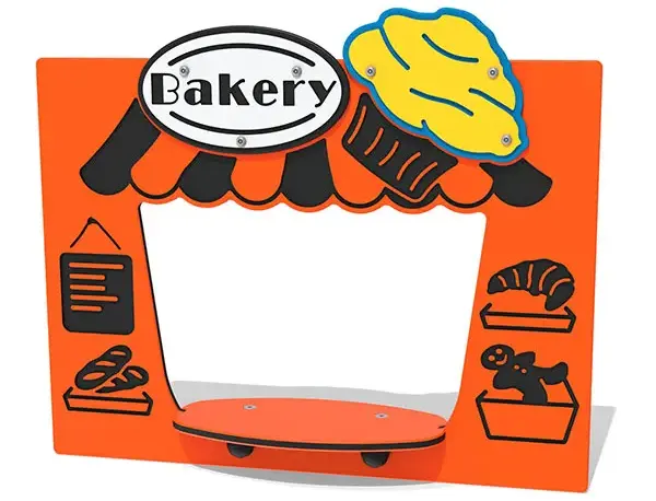 Bakery themed play panel for child role play