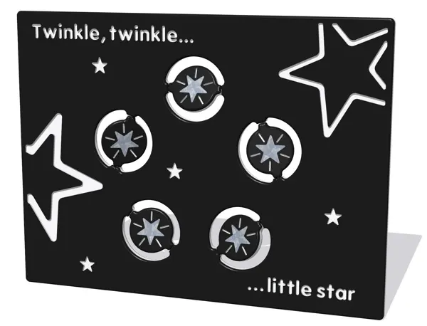 'Twinkle, twinkle ... little star' Mirror fun play panel with 5 mirror stars