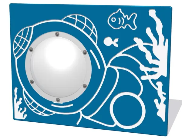 Mirror ball play panel with scuba, aquatic theme