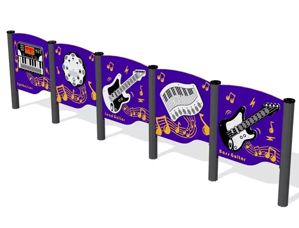 Playtronic Musical Play Panel combination with interactive guitar, DJ kit, and keyboard designs