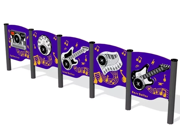 Rotogen Musical Play Panel combination with interactive guitar, DJ kit, and keyboard designs