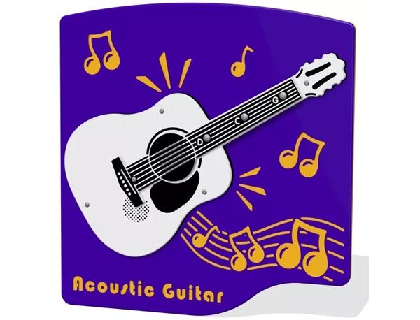 Playtronic Musical Play Panel with interactive acoustic guitar piano design with musical note buttons