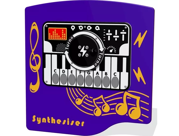 Rotogen Musical Play Panel with interactive synthesiser design with musical note buttons and rotational element