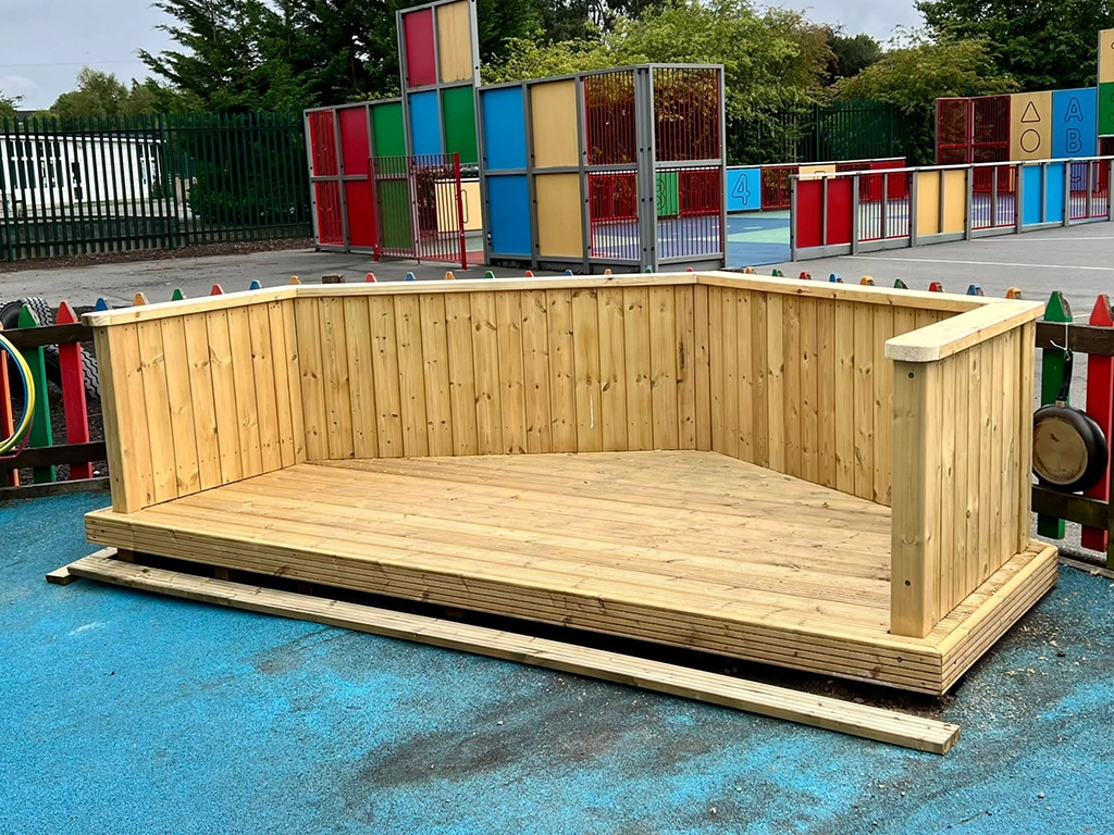 wooden outdoor play stage