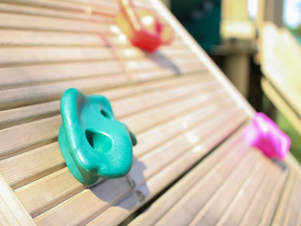 wooden climbing slope