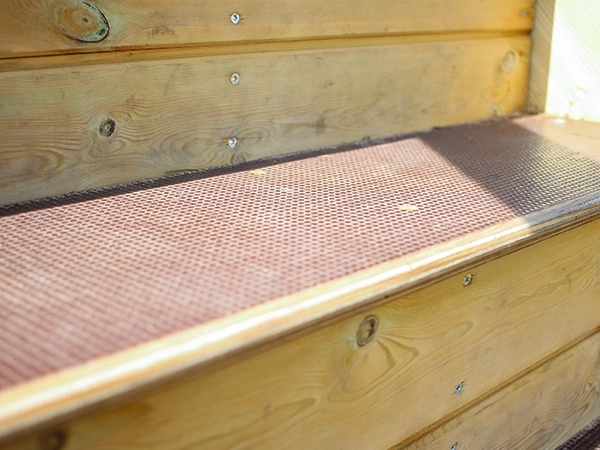 slip resistant coating on wooden steps