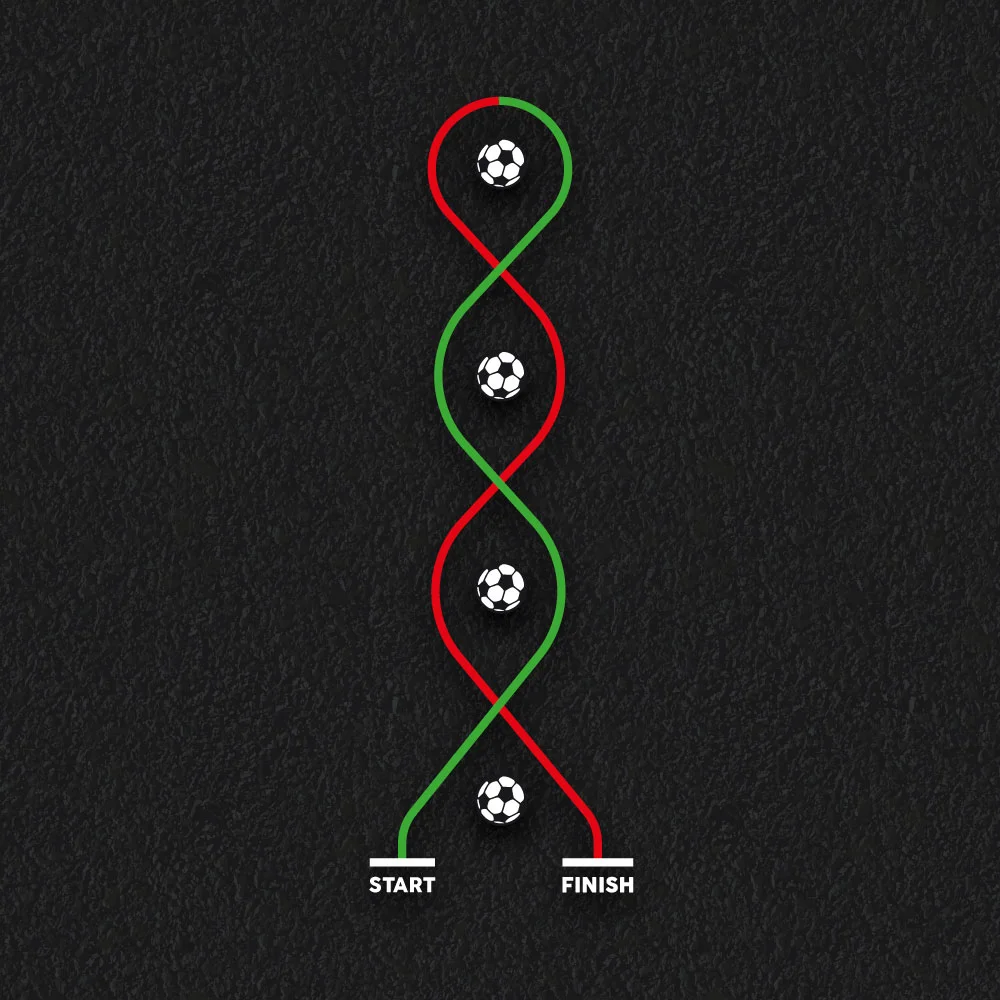 Football dribble sports marking trail