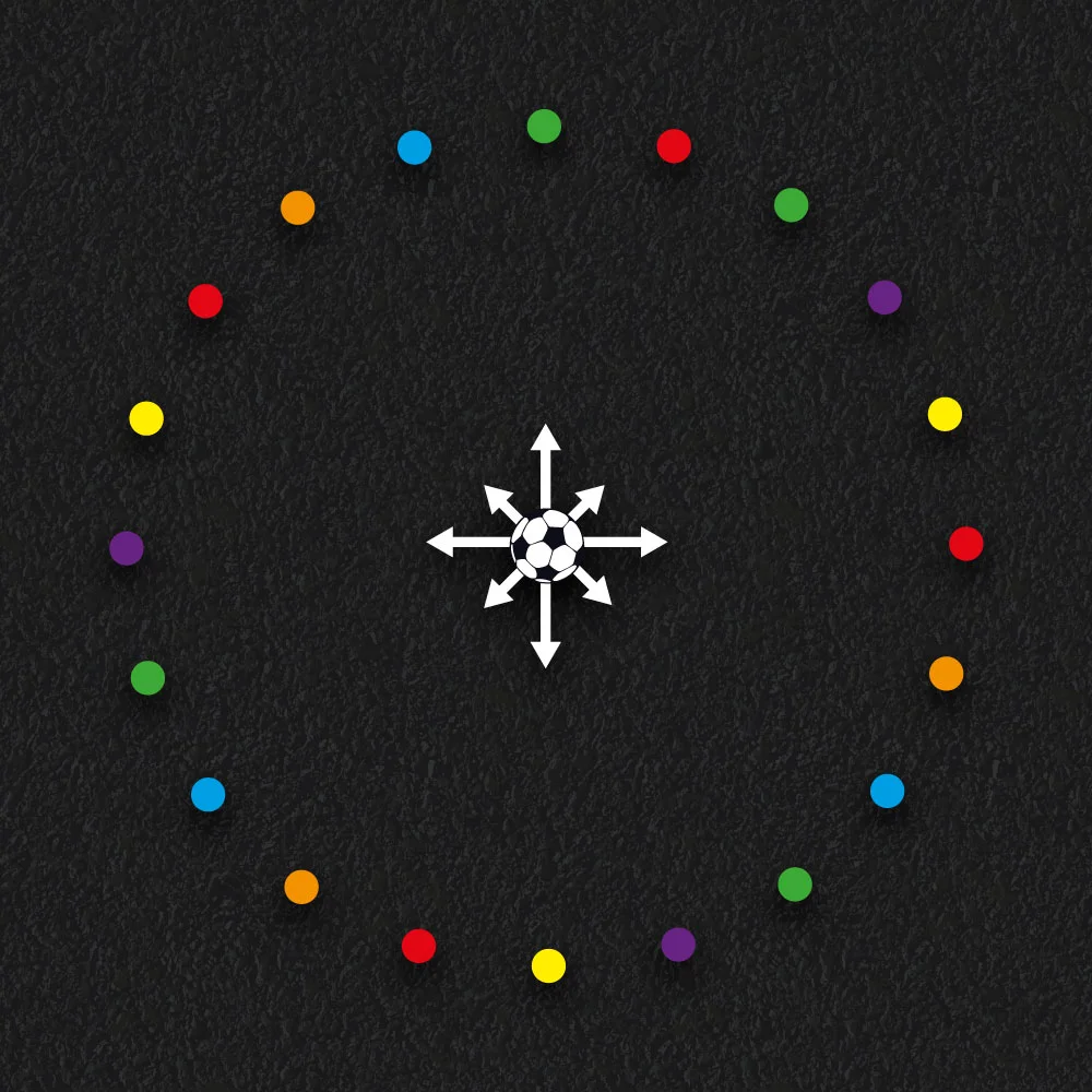 Football dribble sports marking circle