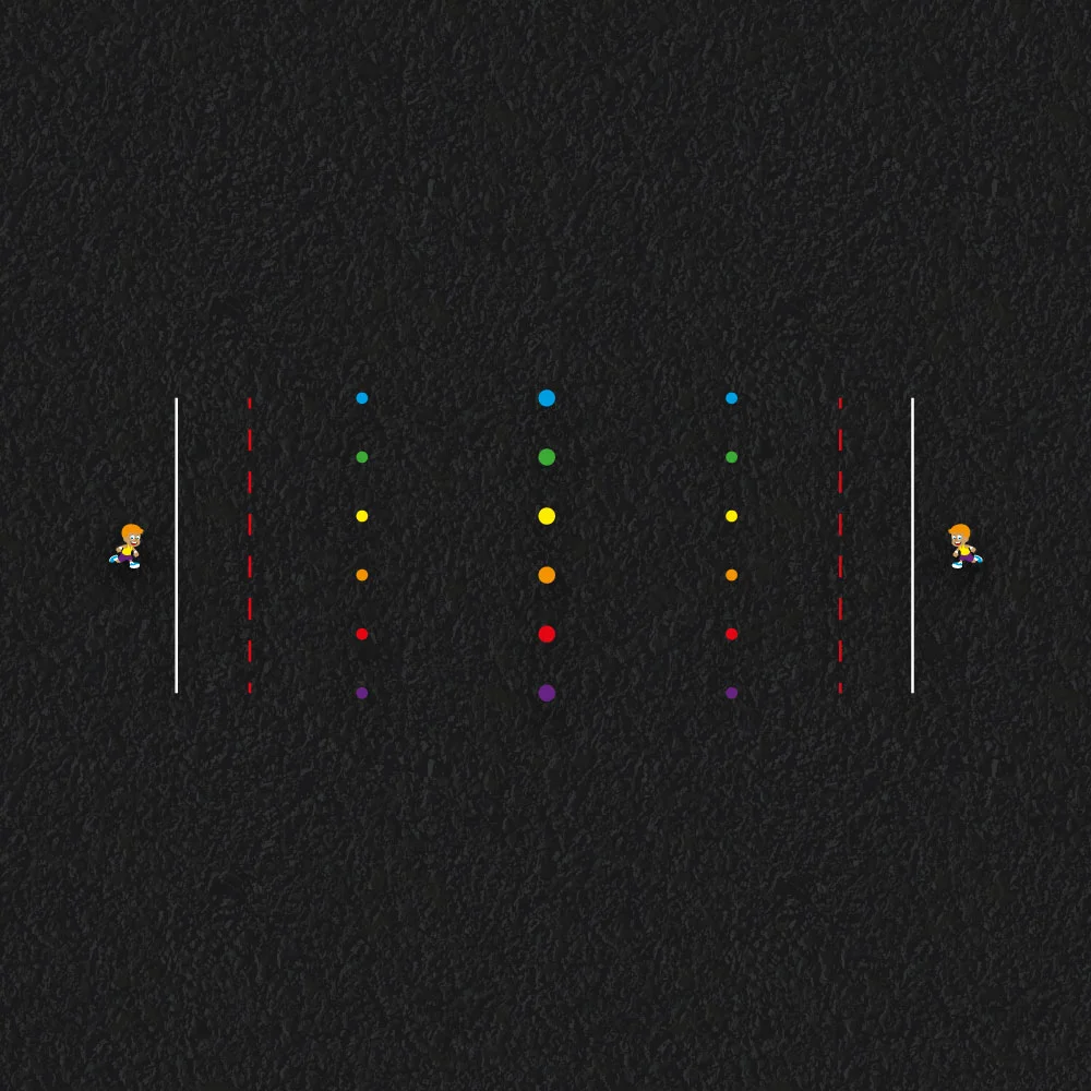 Bleep test sports markings for running speed tests