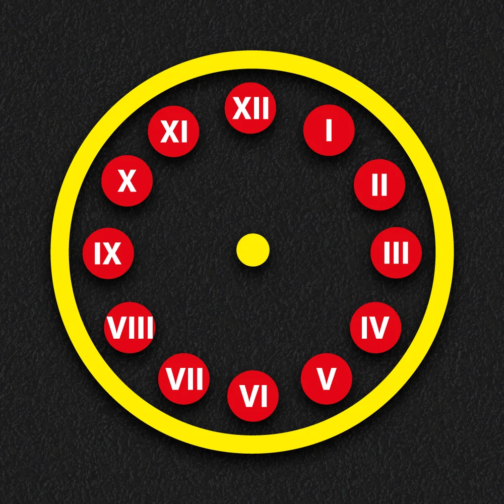Playground Markings | Educational | Roman Numeral Clock Roman numeral clock playground markings for schools