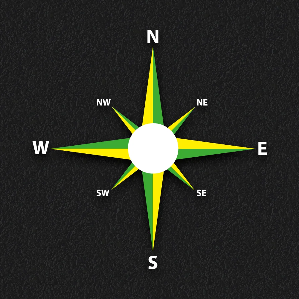 Playground Markings | Educational | 8 Point Compass (green) 8 Point Compass playground markings for schools