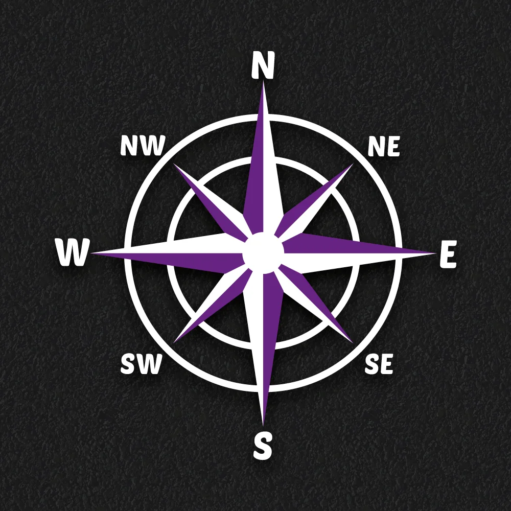 Playground Markings | Educational | 8 Point Compass (purple)) 8 Point Compass playground markings for schools