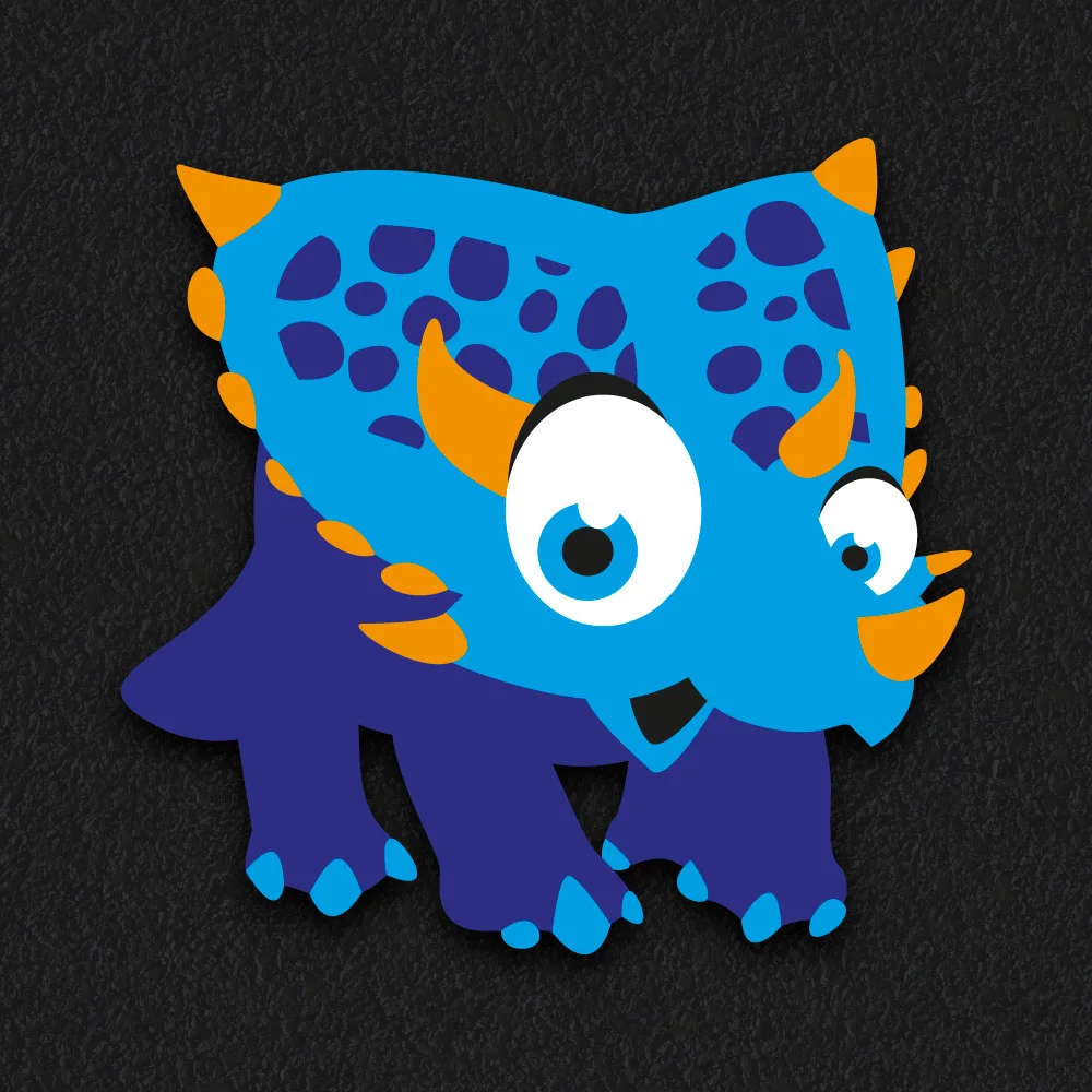 Blue dinosaur playground marking character design