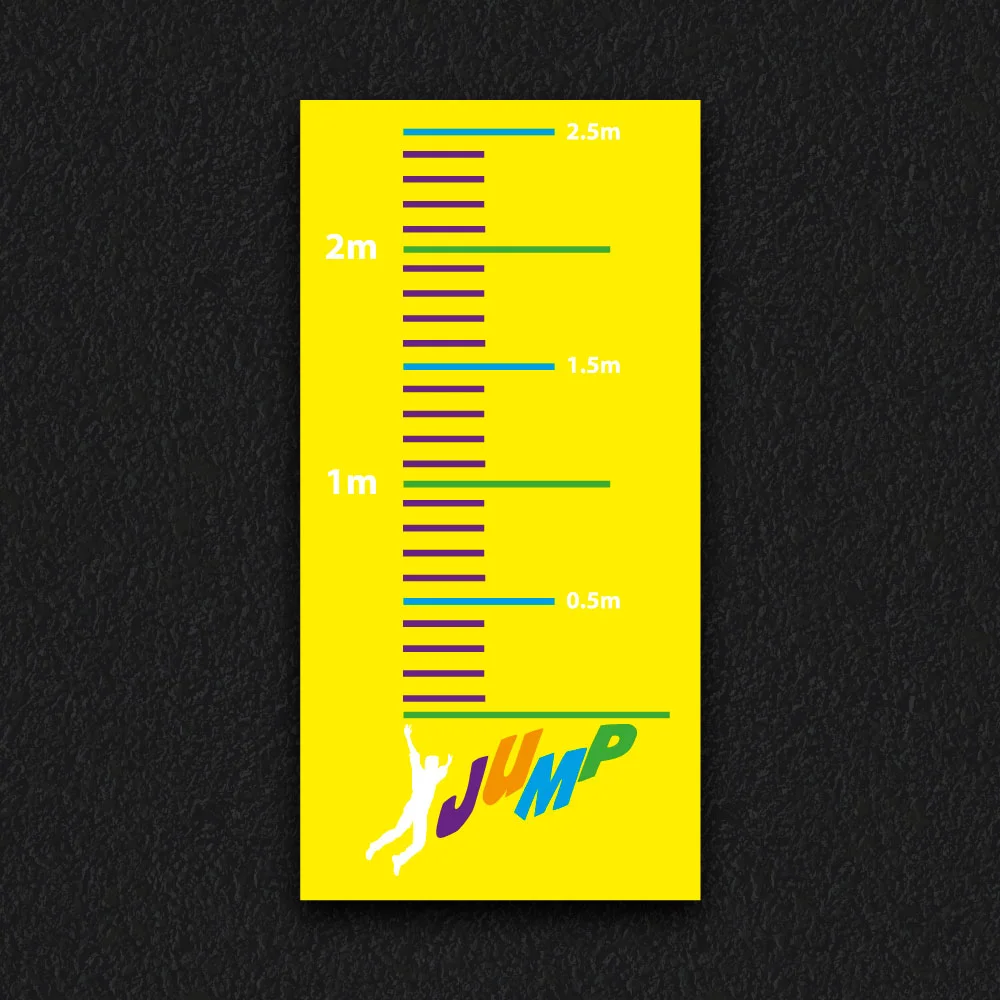 Long jump playground marking with yellow painted background