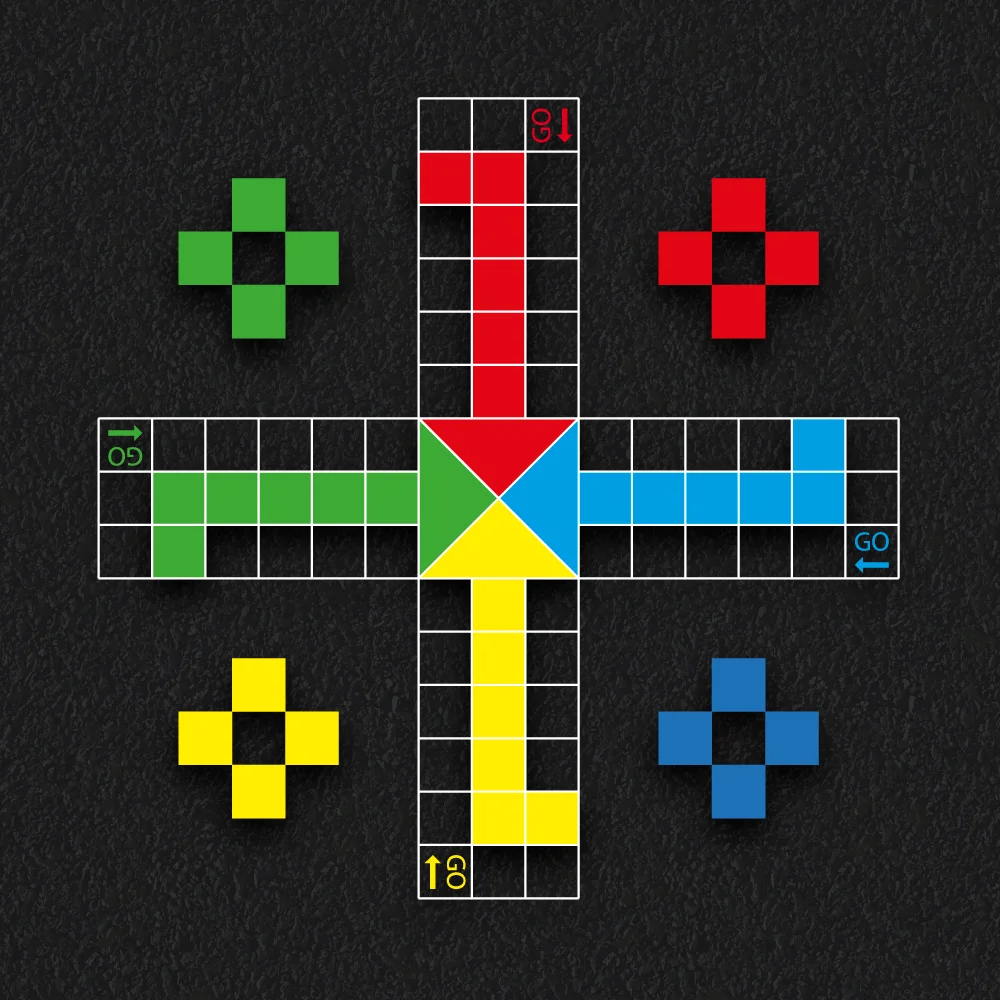 Ludo Board game playground markings 4 player