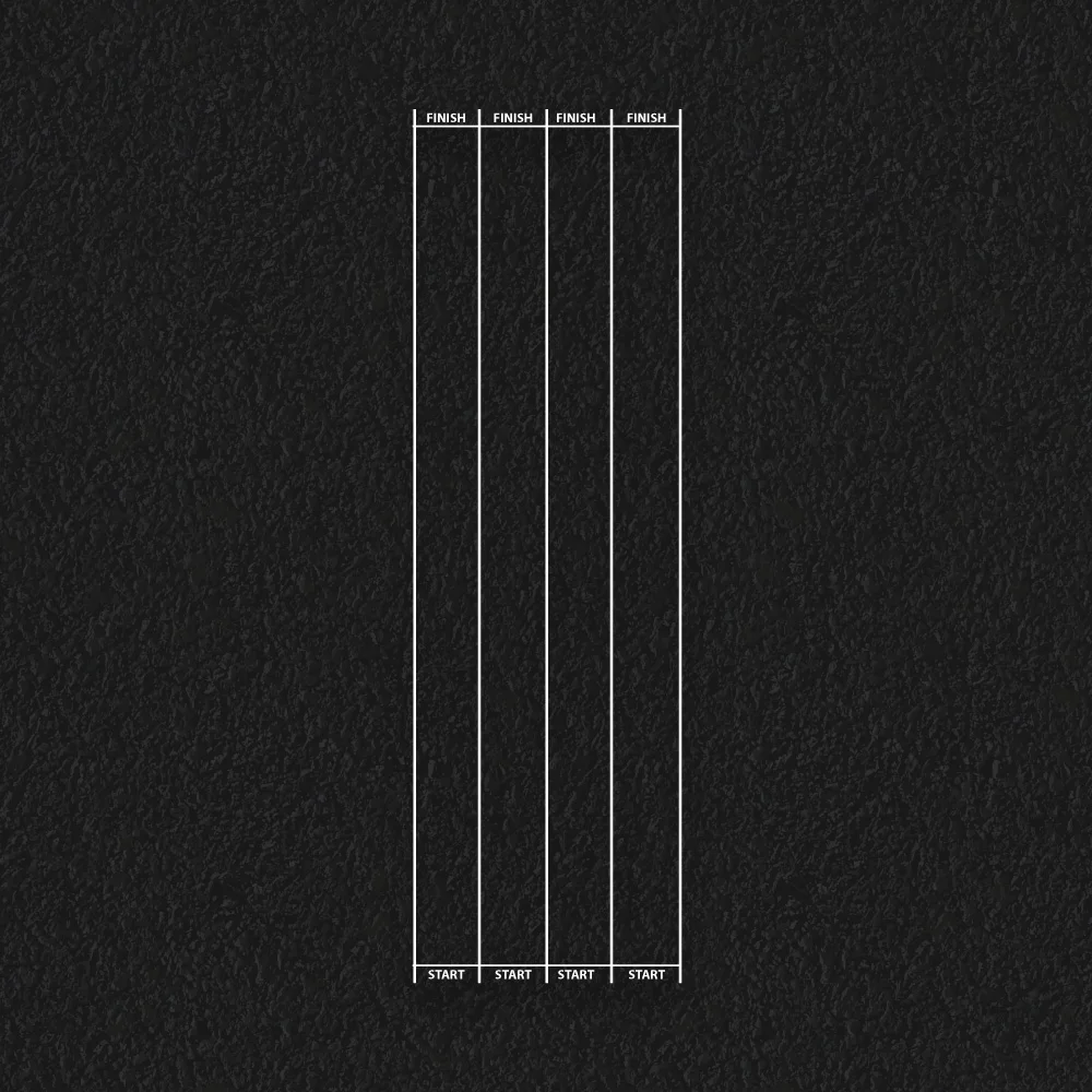 Running track for 4 lanes playground markings