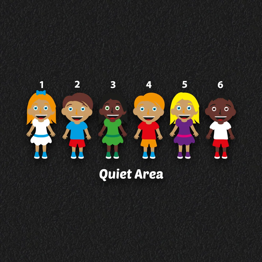 Quiet area playground marking characters