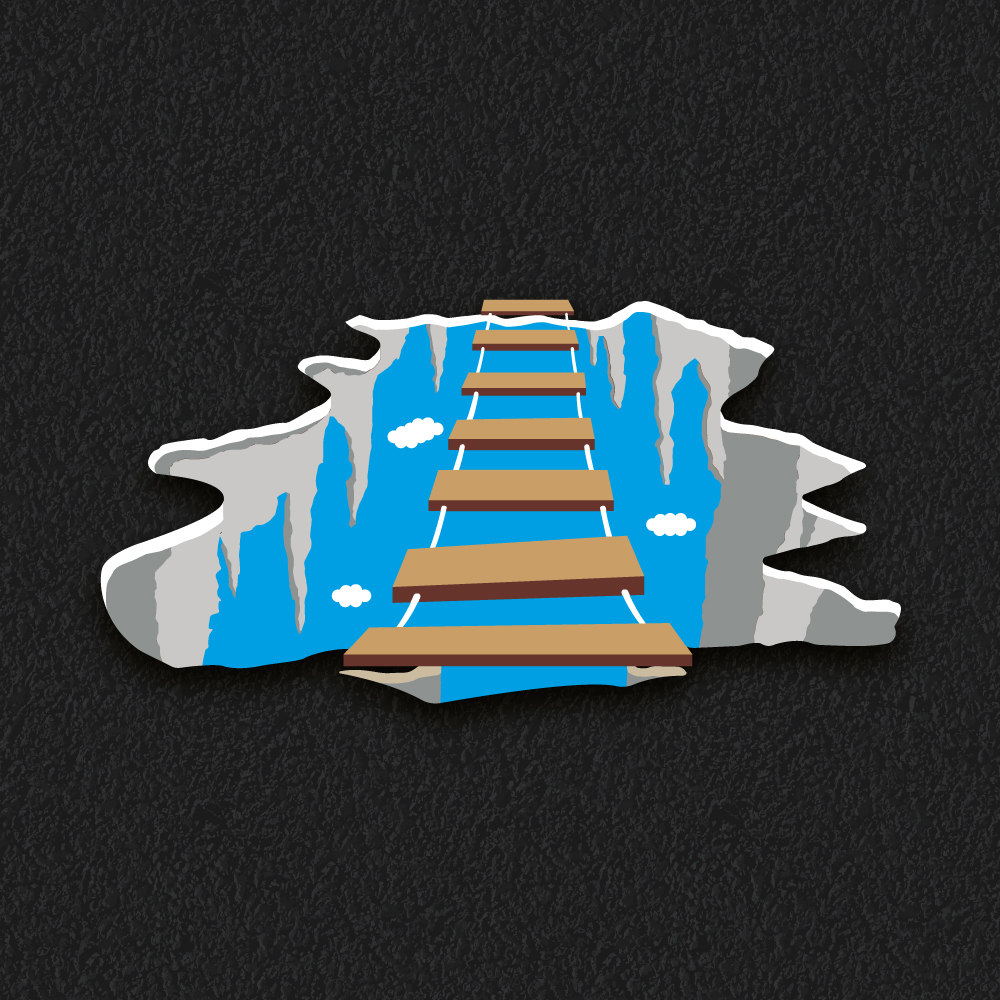 3D Game Markings rope bridge crossing design