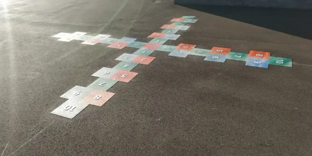 Four-Way Hopscotch markings on playground