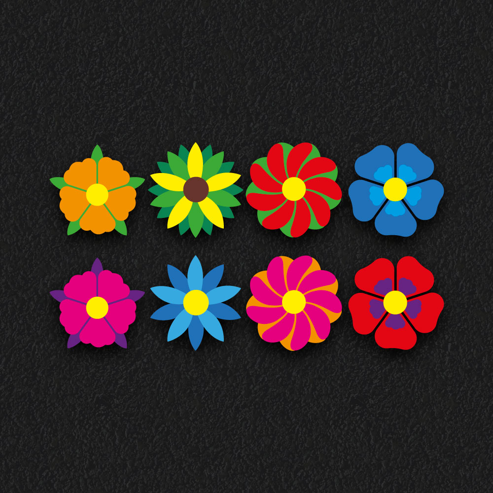 Playground markings set of 8 flowers