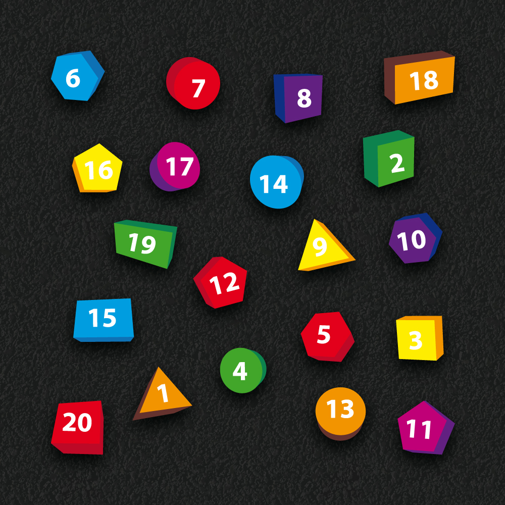 Colourful number shapes playground markings