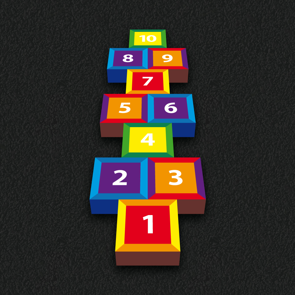 3D Games Markings colourful hopscotch markings