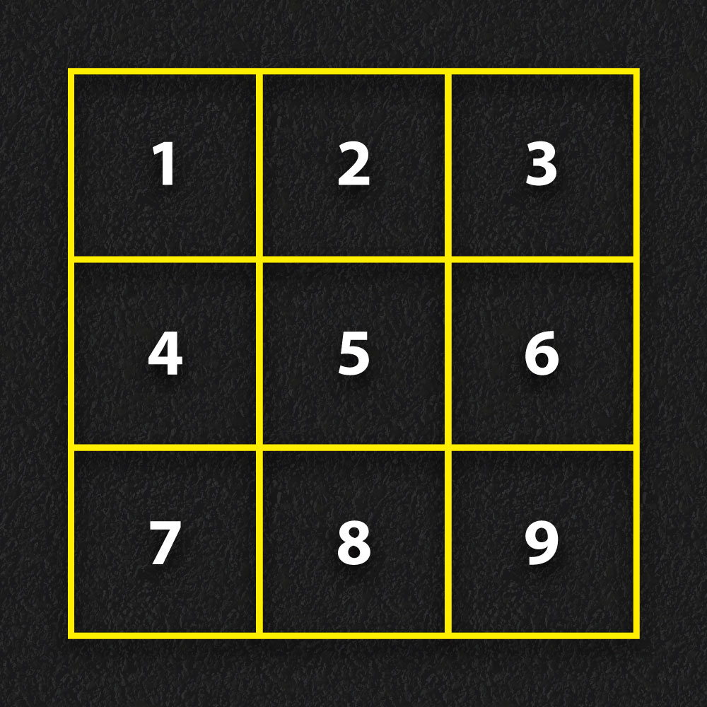 1-9 number grid playground markings