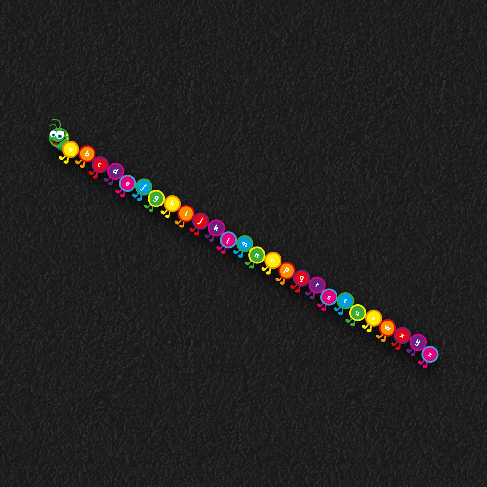 Caterpillar letter learning alphabet line playground markings for schools