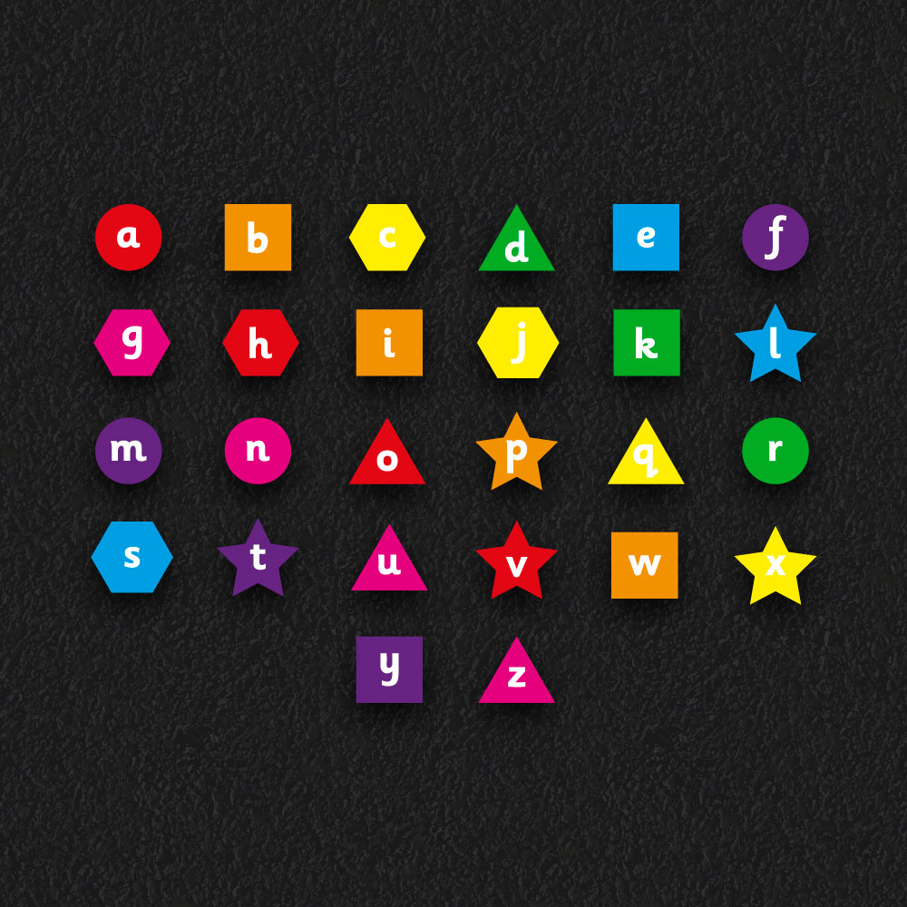 Colourful alphabet shapes playground markings for schools