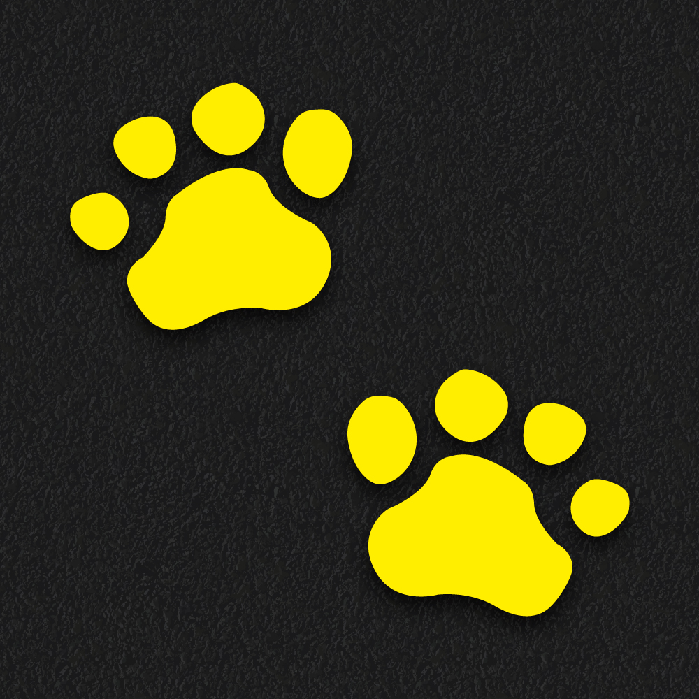 Paw print playground marking design