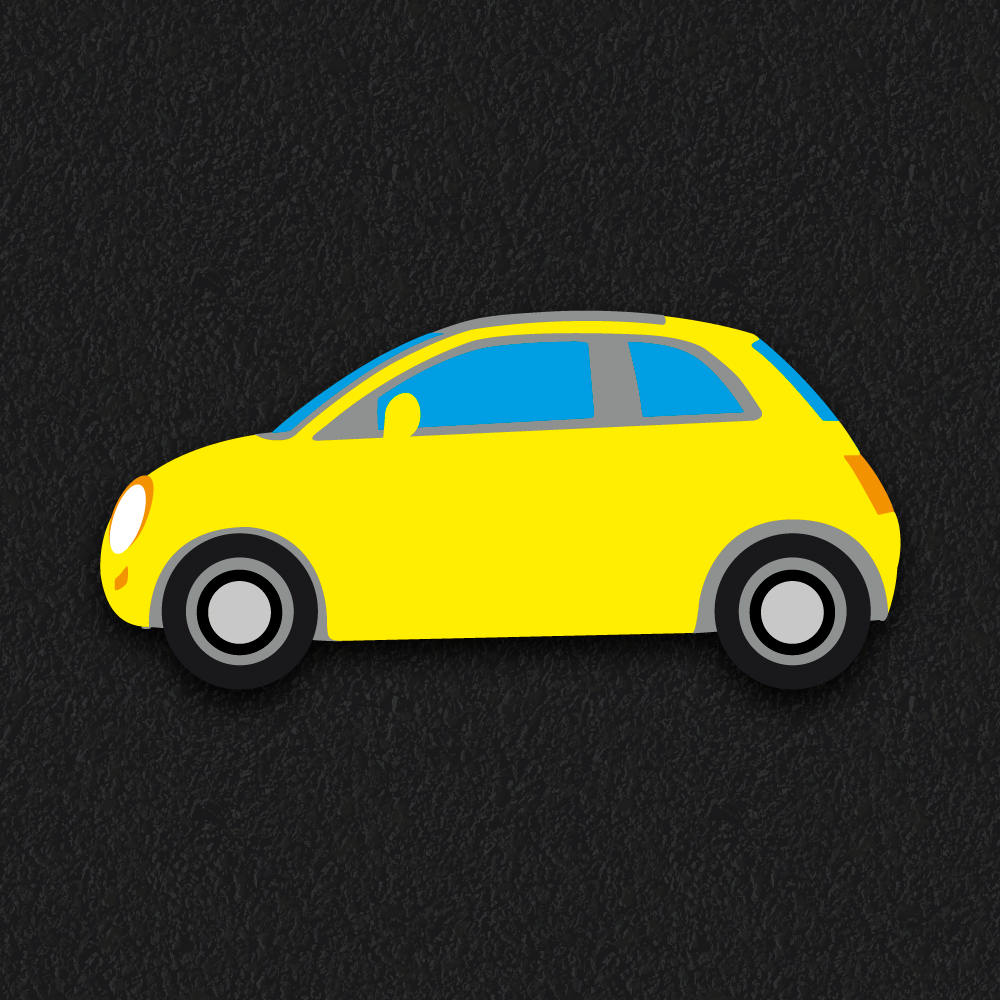 Playground Markings | Roadways | Car (yellow) Yellow car playground markings